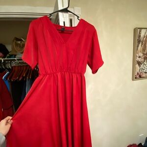 Red Midi Dress never worn or washed from shein